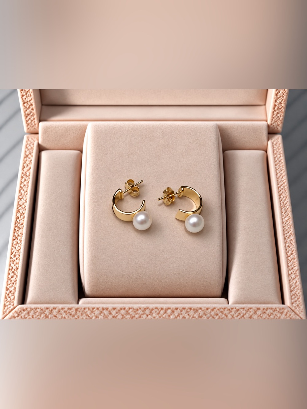 Gold Vermeil Pearl Hoop Earrings - Elegant Women’s Jewelry